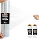 GORILLA GRIP 500% Stretch Film Heavy Duty Plastic, 2 Pack 400ft Shrink Wrap Rolls 17" Puncture Resistant, Industrial Strength for Pallet Storing, Wrapping, Moving, Packing Furniture Protection Clear