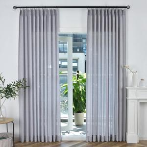 YGHYYF Semi Sheer Pinch Pleated Curtains 108 Inches Long for Living Room, Light Filtering Faux Linen Back Tab Window Treatments Drapes for Bedroom, W40 x L108, 2 Panels, Light Gray