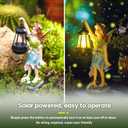 Pohabery Fairy Garden Statue Solar Garden Fairy with Lantern Light Outdoor Decoration Waterproof Solar Sculpture for Patio Yard Lawn Gift for Mom Grandma