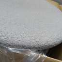 B FSOBEIIALEO Ottoman with Stroage, 17" Round Boucle Ottomans, Grey