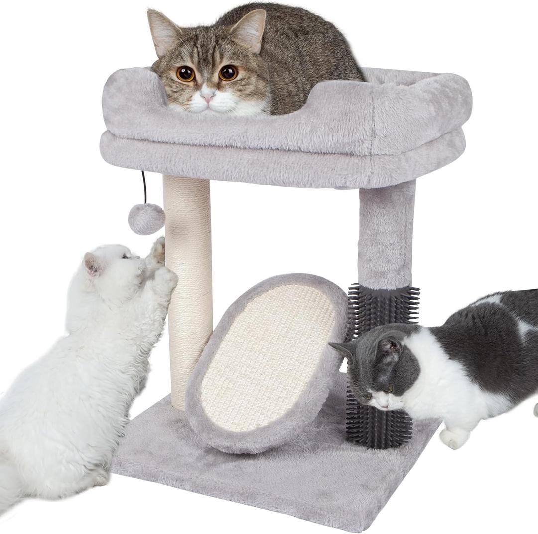 Small Cat Tree for Indoor Cats,Cat Scratching Post Tower with Scratch Sisal Pad,4 in 1 Cat Perch for Indoor Cats Kittens