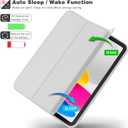 iMieet iPad (A16) Case 11th Gen/iPad 10th Generation Case [11-Inch 2025/10.9 Inch 2022] with Pencil Holder, Trifold Stand Smart Cover with Soft TPU Back,Auto Wake/Sleep(New Light Gray)