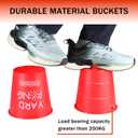Giant Yard Pong Outdoor Game for Adults & Family, Yard Toss Throwing Game for Beach, Camping Party, Lawn Yard Game with 12 Premium Buckets & 4 Balls, Portable Durable Carry Bag