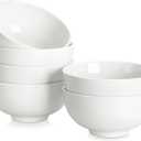 MALACASA 26 oz Porcelain Soup Bowls, White Ceramic Cereal Bowls for Kitchen 6 inch Bowls Set of 6 for Oatmeal Salad Fruit Rice Dishwasher and Microwave Safe, Series Regular