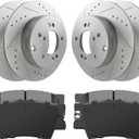 31443 D1212 Rear Brake Rotor and Pad Kit Compatible With Toyota 2006-2018 RAV4, Lexus 2010-2012 HS250h Replacement OE Disc Brake Rotors and Ceramic Brake Pads, Rear Brake Kit