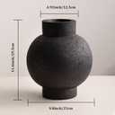 Large Ceramic Vase, 11.6 Inch Rustic Farmhouse Decorative Flower Vase Big Pottery Terracotta Vase for Home Decor, Table Centerpiece, Living Room, Floor, Bathroom, Wedding (Black)