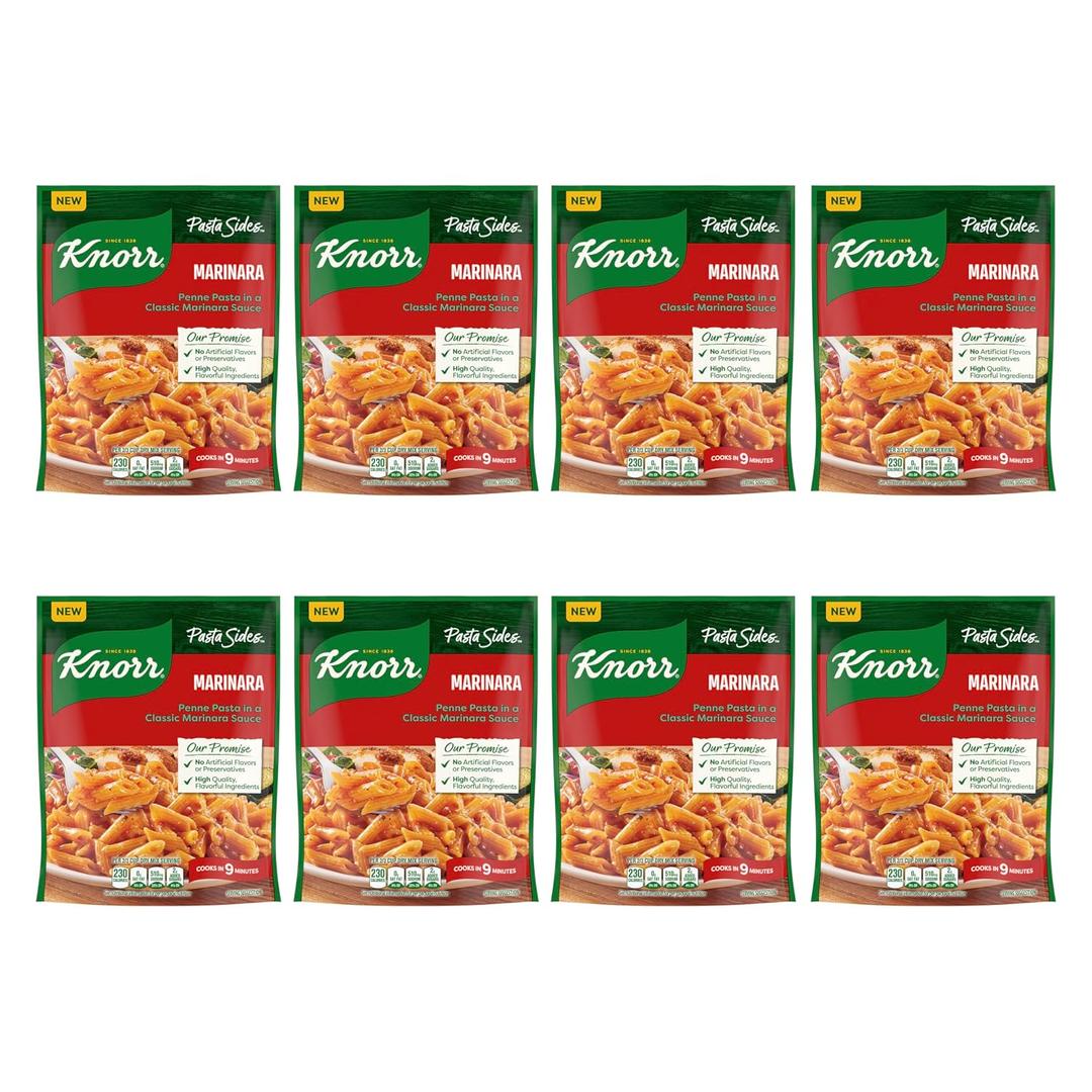 Knorr Pasta Sides Marinara Pasta 8 ct for a Delicious + Quick Side Dish, with No Artificial Flavors or Preservatives, 4.4 oz