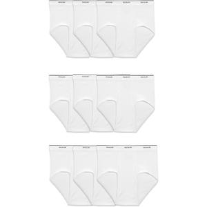 Fruit of the Loom Men's Cotton Briefs, Tag Free & Moisture Wicking, Assorted Color Multipacks (Large, 9 Pack - White)