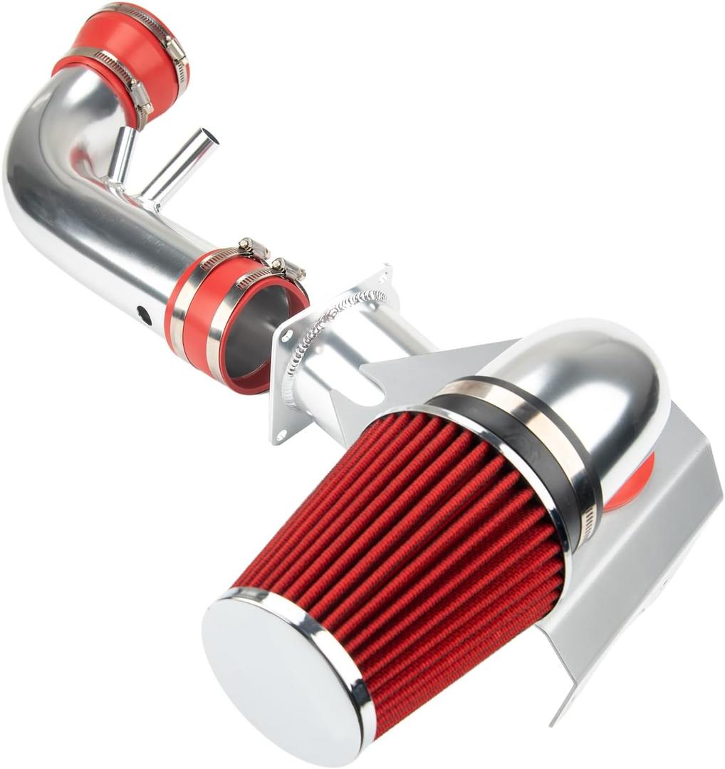 Cold Air Intake Kit with Filter Heat Shield for 1996-2004 GT 4.6L V8 (Red)