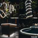20ft Rope Lights Outdoor, Connectable & Flexible Tube Lights with 8 Modes Controller,Waterproof White LED Rope Lighting for Deck,Garden,Pool,Patio,Bedroom,Party,Indoor & Outside Landscape Lighting