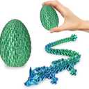 Small Dragon Eggs with Dragon Inside, 3D Printed Surprise Funny Gifts for Kids, Articulated Dragon Fidget Toys for Adults, Executive Desk Toys Office Room Dcor (Christmas Green)