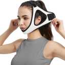 Adjustable Anti Snoring Chin Strap for CPAP Users - Breathable Snore Stopping Device Face Mask Bandage Keeping Mouth Closed - Comfortably Chin Strap for Snoring for Men and Women (White)