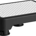 Ronlap One Step Stools for Adults, Portable Safety Step Platform for Seniors Small Plastic Bedside Step Stool Mobility Wide Step Stools Elderly Assistance for Shower Bed Car Stair Outdoor, Black-White