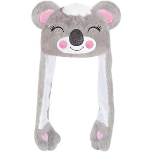 Cute Plush Novelty Animal Hat with Ears Flaps, Soft Plush Hat for Holiday Cosplay Party Dress Up Funny Gift for Kids (Koala)