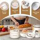 Bento Box Adult Round Stackable Lunch Box for Women (450ml & 600ml) with Insulated Carry Bag | 304 Stainless Steel Removable Inserts | Microwave & Dishwasher Safe, White