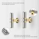 Haliwu 10 Pack Brushed Nickel Cabinet Knobs, Gold Cabinet Knobs Kitchen Handles Gold Kitchen Hardware, Single Hole Pulls T Bar Pulls