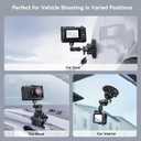 SMALLRIG 4" Camera Suction Mount with Ball Head Magic Arm, Car Mount for Lightweight Camera/Action Camera/Phone, Air Pump Vacuum Suction Cup, Max Load 3kg/6.6 Pound - 4236