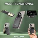 2 x MagSafe Wallet Phone Stand, iPhone Wallet with Adjustable Stand, for iPhone 16/15/14/13/12 models, 5 card holder, iPhone Clock Stand, ID Holder, Magsafe Accessories (Pink)