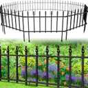 10-Pack No-Dig Decorative Metal Garden Fence Border, 18”H x 18.4 ft