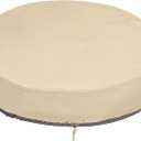 SunPatio Outdoor Daybed Cover, Heavy Duty Waterproof Round Canopy Sofa Bed Cover with Taped Seam, Patio Furniture Set Protector, All Weather Protection, 75"Dia x 35"/16H, Beige