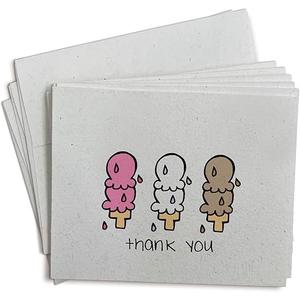Ice Cream Thank You Cards  24 Greeting Cards with Envelopes