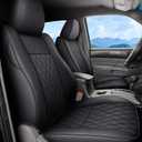 Coverado Tacoma Seat Covers, Car Seat Covers Front Seats, Leather Seat Covers for Cars Car Seat Protector Cushion Tacoma Accessories Custom Fit 2005-2023 Toyota Tacoma Double/Crew Cab(Black)