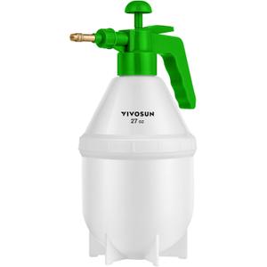 VIVOSUN 0.2 Gallon Handheld Garden Pump Sprayer, 27 oz Gallon Lawn & Garden Pressure Water Spray Bottle with Adjustable Brass Nozzle, for Plants and Other Cleaning Solutions (0.8L Green)