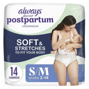 Always Discreet Postpartum and Adult Incontinence Underwear for Women, Small/Medium, Maximum Protection, 14 Count