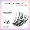 GAQQI Lash Clusters, GQ19 Individual Lashes 168pcs D Curve, DIY Lash Extension 14mm Length Only False Eyelash Clusters, Natural & Wispy Lash Wisps (GQ19,D,14mm)