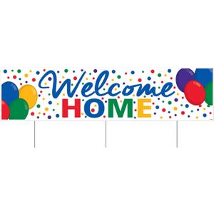 Beistle Durable Corrugated Plastic Jumbo Welcome Home Yard Sign With Metal Stakes For Outdoor Lawn Décor Military Homecoming Party