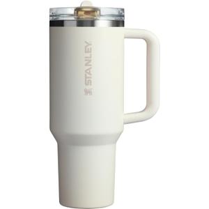 Stanley Quencher ProTour Flip Straw Tumbler with Leakproof Lid 40 oz | Built-In Straw & Handle | Cupholder Compatible for Travel | Insulated Stainless Steel Cup | BPA-Free | Cream