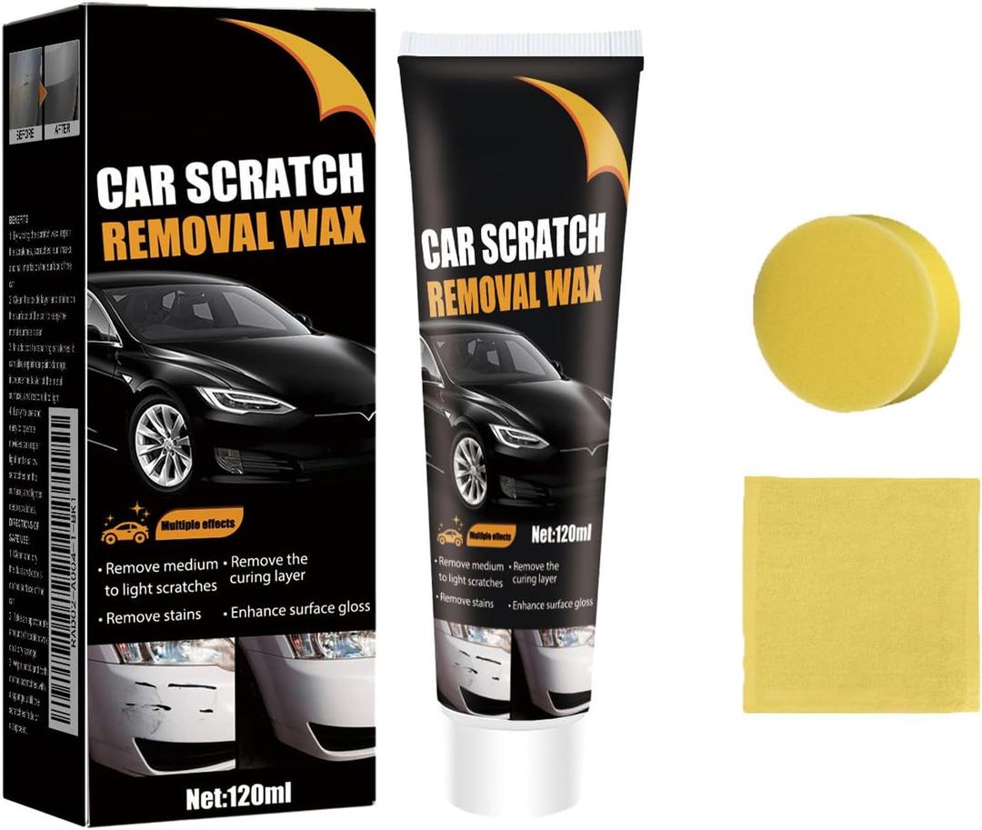 Scratch Removal Wax, Scratch Remover for Vehicles, Containing Wiping Sponge Car Paint Scratch Repair Polishing Wax (1pc)