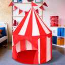 Circus Tent Red Floor Play Circus Tent Large Playhouse Castle for Play and Games Indoor and Outdoor Boys Girls Kids Camping Activity Toys