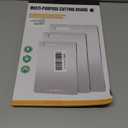 Titanium Cutting Boards Set of 3, 100% Pure Titanium Kitchen Cutting Board, Double-Sided Non-Toxic Cutting Board, Ideal for Slicing and Dicing Meats, Features Handle, Dishwasher Safe (Silver)