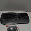 MEETION Ergonomic Keyboard and Mouse Wireless Combo, Wave Keys Natural Typing, 2.4G USB Receiver Wireless Keyboard with Wrist Rest, 4 Adjustable DPI Optical Mouse, Computer/Laptop/Windows/Mac, Black