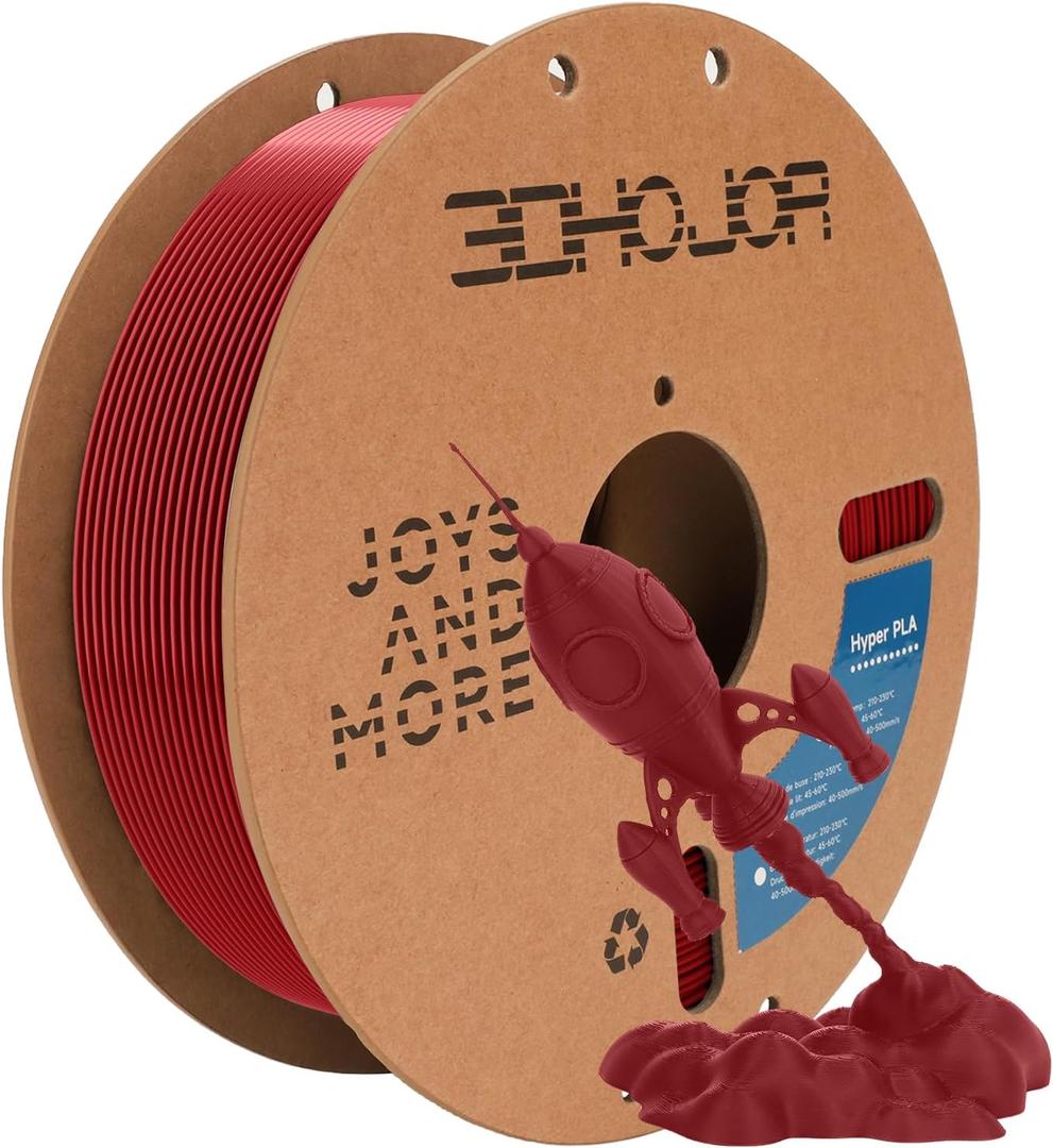 3D Printing Filament High Speed PLA 300mm/s Cardboard Spool 1kg (2.2lbs),Dimensional Accuracy +/- 0.03 mm Fit Most 3D FDM Printer-Fire Engine Red
