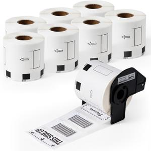 Compatible with Brother DK-1209(1.1 x 2.4) White Paper Label, Address Barcode Die-Cut Work with QL-600 QL 810w QL 820NWB Printers (8 Rolls + 1 Frame)