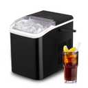 26.5lbs Countertop Ice Machine in 24Hrs, 9 Cubes Ready in 8 Mins, Self-Cleaning Portable Ice Makers with Ice Scoop and Basket, 2 Sizes of Bullet Ice
