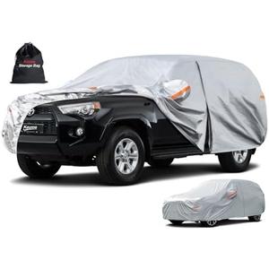 Kayme 6 Layers SUV Car Cover Custom Fit for Toyota 4Runner（2002-2025） Waterproof All Weather for Automobiles, Outdoor Full Cover Rain Sun UV Protection.Silver