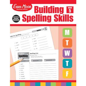 Evan-Moor Building Spelling Skills, Grade 5 - Homeschooling & Classroom Resource Workbook, Reproducible Worksheets, Teaching Edition, Spelling Strategies, Reading and Writing Skills