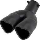 Dual Exhaust Tip 2.5 inch Inlet, Universal Car Exhaust Pipe Modification Tail Throat Tail Pipe Stainless Steel Muffler Tip, Adjustable Heart Shaped Car Decoration (Curved,Matte Black)