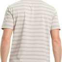 M MAELREG Golf Shirts for Men Short Sleeve Dry Fit Striped Performance Lightweight Moisture Wicking Collared Casual Golf Polo (L)