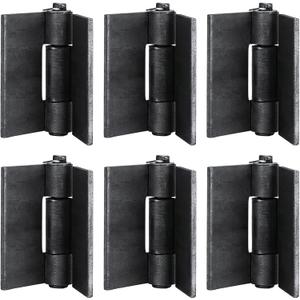 6 Pack Metals 4-3/8"x4-1/8 Heavy Duty Weldable Hinges -Thickness 5 mm Weld On Hinges - Solid Steel Butt Hinge Design for Heavy Gates & Doors - Corrosion & Rust Resistant