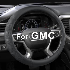 GIANT PANDA Steering Wheel Cover for GMC Sierra Acadia Terrain Yukon(Black-Standard Size) (Standard size (14.5''-15''))