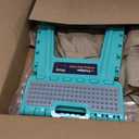 Flottian 18" Folding Step Stool for Adults and Kids Holds Up to 300 lbs, Non-Slip Folding Stools with Handle, Compact Plastic Foldable Step Stool for Bathroom, Bedroom, Kitchen, Teal, 1PC