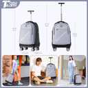 NEW TILAMI 19 Inch Rolling Backpack 4 Spinner Wheels for School Travel, Grey
