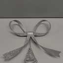 Large Metal Bow Christmas Tree Topper,9.4 Inch Glitter Silver Tree Topper,Silver Bow Christmas Tree Decorations for Xmas Home Decor Holiday Party Indoor Outdoor Shop Office