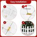 16" Extra Tall Christmas Tree Fence,10PCS Heavy Duty Wooden Baby Gate Around Christmas Tree Gate,Thickened White Picket Fence Barrier for Dogs,Cats&Kids,Tree Fence Border Decoration