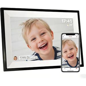 PIPI Vision 10.1 Inch WiFi Digital Picture Frame (32GB), Frameo App Ready, No Monthly Fee, IPS Touch Screen, Easy Setup, Instantly Share Photos & Videos for Grandparents (Black)