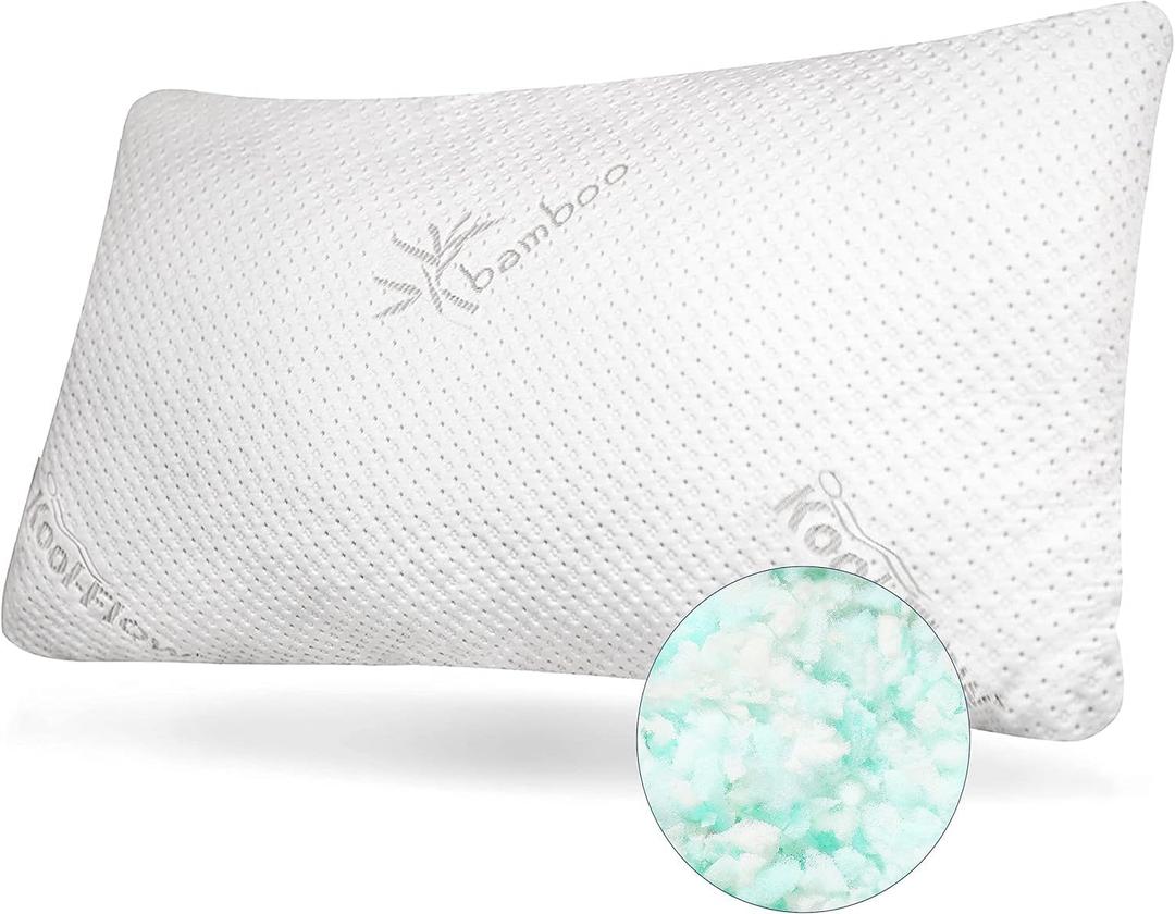 Snuggle-Pedic Shredded Memory Foam Pillow - The Original Cool Pillows for Side, Stomach & Back Sleepers - Sleep Support That Keeps Shape - College Dorm Room Essentials for Girls and Guys - King